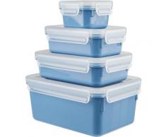 Emsa Frischhaltedose Clip & Close Color Edition, (Set, 4 tlg.), auslaufsicher, hygienisch, innovative Deckeltechnologie, (0,2/0,55/0,8/2,2 Liter) blau Aufbewahrung Küchenhelfer Haushaltswaren