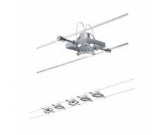 Paulmann LED Deckenleuchte Seilsystem Mac II Chrom matt mit 5 Spots max. 10W GU5,3, GU 5,3, 1 St. silberfarben Deckenleuchten SOFORT LIEFERBARE Lampen Leuchten