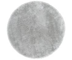 Fellteppich Lamm Fellimitat Andiamo rund Höhe 20 mm maschinell gewebt, grau, hellgrau