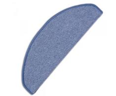 Stufenmatte, Torronto, Living Line, halbrund, Höhe 5 mm, maschinell gewebt blau Stufenmatten Teppiche
