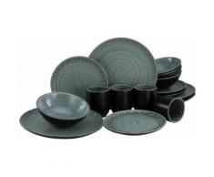 CreaTable Kombiservice Villa Romana, (Set, 16 tlg.), handwerklicher Charakter grau Geschirr-Sets Geschirr, Porzellan Tischaccessoires Haushaltswaren