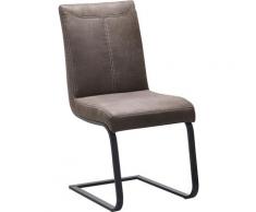 K+W Komfort & Wohnen Freischwinger Floyd, mit dekorativer Kontrastnaht, Freischwingergestell aus Vierkantrohr Roheisen schwarz, Vintage-Optik braun Stühle Sitzbänke