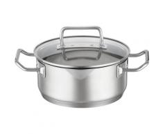 RÖSLE Bratentopf EXPERTISO, Edelstahl 18/10, (1 tlg.), Universaltopf, mit Innenskalierung, Ausgießschnaupen und Glasdeckel, spülmaschinen- induktionsgeeignet, Ø 20 cm silberfarben Bratentöpfe Töpfe Haushaltswaren