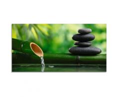 Artland Glasbild Bambusbrunnen und Zen-Stein, Zen, (1 St.) grün Glasbilder Bilder Bilderrahmen Wohnaccessoires