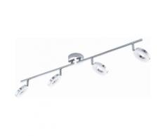 Eglo LED Deckenleuchte Badleuchte 4flg Länge 92 cm GONARO, silberfarben, chromfarben-weiß
