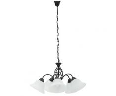 Home affaire Pendelleuchte Rudi, E14, 1 St., Hängelampe im Landhaus-Stil, Alabaster-Optik schwarz Deckenleuchten Lampen Leuchten sofort lieferbar