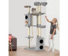 ABUKI Kratzbaum Honey, hoch, BxTxH: 76x76x215 cm grau Kratz- Kletterbäume Katze Tierbedarf
