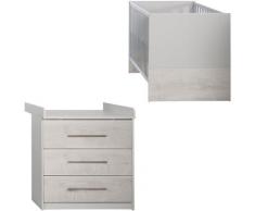 roba Babymöbel-Set Maren 2, (Spar-Set, 2 St.), mit Kinderbett und schmaler Wickelkommode grau Baby Babybettausstattung Babymöbel Kinder- Jugendzimmer