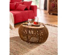 SIT Couchtisch Rattan Vintage, Maße (B/T/H): 80/80/40 cm, Shabby Chic, Vintage beige Couchtische Tische Nachhaltige Möbel