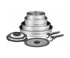 Tefal Pfannen-Set Brushed by Jamie Oliver (L95691) (Set 9-tlg), silberfarben, edelstahlfarben