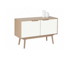 andas Sideboard »Curve«, white oak, im nordischen Design, weiß, Laminat weiß