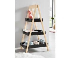 andas Leiterregal, beige, schwarz/naturfarben