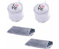 WENKO Wäschenetz Love, (Set, 4 Stück) weiß Zubehör für Wäschepflege Haushaltswaren Wäschesäckchen