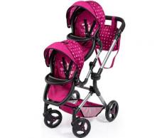 Bayer Puppen-Zwillingsbuggy Twin Neo, bordeaux, mit Wickeltasche rot Kinder Ab 3-5 Jahren Altersempfehlung