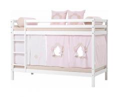 Hoppekids Etagenbett Fairytale Flower, inkl. Vorhang-Set, 2 Matratzen und Rollroste rosa Kinder Kindermöbel Nachhaltige Möbel