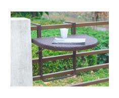 Garden Pleasure Balkonhängetisch Rattan, Polyrattan, klappbar, 60x50 cm braun Gartenmöbel Gartenparty Aktionen Themen