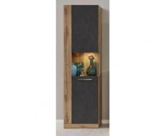 trendteam Vitrine Rock, grau, Wotan Eichefarben/Matera anthrazit
