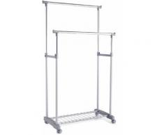 Zeller Present Kleiderständer, auf Rollen, höhenverstellbar 93,5-170 cm silberfarben Kleiderständer Garderobenständer Garderoben
