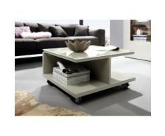 now by hülsta Couchtisch CT 18, mit Rollen und Glasplatte seidengrau, grau, Couchtische eckig Tische