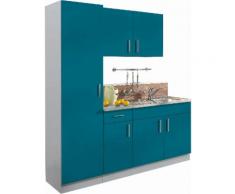 wiho Küchen Küchenblock Kiel, Breite 190 cm mit 28 mm starker Arbeitsplatte, Tiefe 50 blau Singleküchen Küchenzeilen -blöcke Küchenmöbel Arbeitsmöbel-Sets