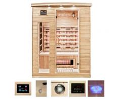 HOME DELUXE Infrarotkabine Gobi L, für bis zu 3 Personen beige Infrarotkabinen Sauna Bad Sanitär