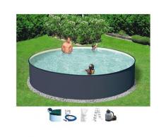 KONIFERA Rundpool Gomera I (Set) grau Swimmingpools Pools Planschbecken Garten Balkon