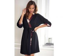 s.Oliver Kimono, mit Blumen-Dessin schwarz Damen Kimono Nachtwäsche Wäsche