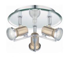 Eglo LED Deckenleuchte Badleuchte 3flg Ø 23 cm TAMARA 1, silberfarben, nickelfarben
