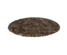 Fellteppich Mont 200 calo-deluxe rund Höhe 55 mm handgetuftet, braun, braun