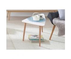 andas Couchtisch »Jib«, white oak massiv, mit segelförmiger Tischplatte, in zwei Höhen, weiß, Laminat weiß