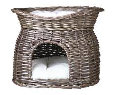 TRIXIE Tierkorb Weidenkorb mit Kissen grau Katzenkörbe -kissen Katze Tierbedarf