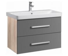 Schildmeyer Waschtisch Alpha Breite 80 cm, grau, edelbuchefb./basaltgrau