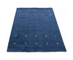 carpetfine Wollteppich Gabbeh Uni, rechteckig, 15 mm Höhe, reine Wolle, handgewebt, Tiermotiv, Wohnzimmer blau Esszimmerteppiche Teppiche nach Räumen