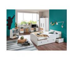 arthur berndt Jugendzimmer-Set, (5 St., Bett + 3 trg. Schrank Schreibtisch Regalwagen Lowboard), mit Melamin-Oberfläche weiß Kinder Jugendzimmer-Set Komplett-Kinderzimmer Kindermöbel