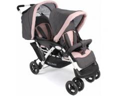 CHIC4BABY Geschwisterwagen Duo, Melange Rosa grau Kinder Kinderwagen Buggies