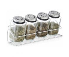 Zeller Present Gewürzständer (4-tlg), silberfarben, Neutral, silberfarben-transparent