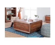 THE WOOD TIMES Truhen- Couchtisch Sheva mit 2 aufstellbaren Klappen Breite 88 cm, braun, braun