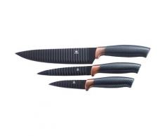 KING Messer-Set Carbon Design, (Set, 3 tlg.) schwarz Küchenmesser-Sets Besteck Messer Haushaltswaren
