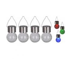 näve LED Gartenleuchte CRACKLE BALL silberfarben Gartenleuchten Außenleuchten Lampen Leuchten