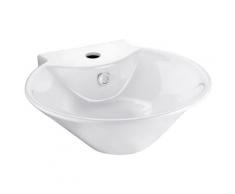 CORNAT Aufsatzwaschbecken Sines, mit Überlaufzierrosette, Breite 42 cm weiß Waschbecken Bad Sanitär Waschtische