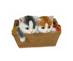 Casa Collection by Jänig Tierfigur 2 Katzen im Korb bunt Tierfiguren Figuren Skulpturen Wohnaccessoires Dekofiguren
