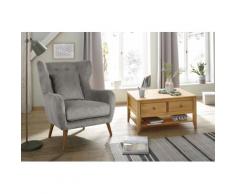 Home affaire Ohrensessel Yamuna, mit toller Sitzpolsterung, Gestell und Füße aus Massivholz, Sitzhöhe 47 cm grau Wohnzimmer Affaire