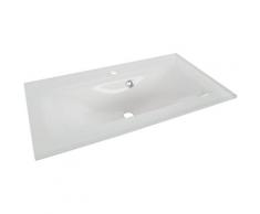 FACKELMANN Einbauwaschbecken Yega, Glas, mit LED-Beckenbeleuchtun, Breite 80,5 cm weiß Waschbecken Bad Sanitär