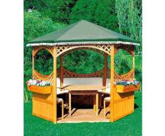 promadino Holzpavillon Palma, (Set), BxT: 308x308 cm, inkl. Brüstung braun Pavillons Garten Balkon