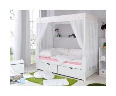 Ticaa Himmelbett Lino weiß Kinder Kinderbetten Kindermöbel