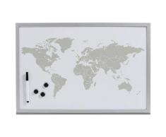 Zeller Present Magnettafel World, Memoboard, Motiv Weltkarte grau Büroaccessoires Wohnaccessoires