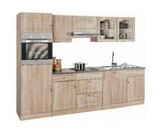 wiho Küchen Küchenzeile Linz, mit E-Geräten, Breite 280 cm EEK C braun Küchenzeilen Geräten -blöcke Küchenmöbel Arbeitsmöbel-Sets