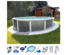 KWAD Rundpool, (Set), 10-tlg., ØxH: 350x130 cm grau Rundpool Swimmingpools Pools Planschbecken Garten Balkon