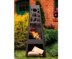 dobar Feuerstelle Design XL, Gartenkamin, BxLxH: 48x30,5x124 cm schwarz Feuerstellen Feuerkörbe Garten Balkon