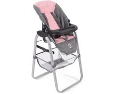 CHIC2000 Puppenhochstuhl grau-rosa rosa Kinder Ab 3-5 Jahren Altersempfehlung Puppenmöbel